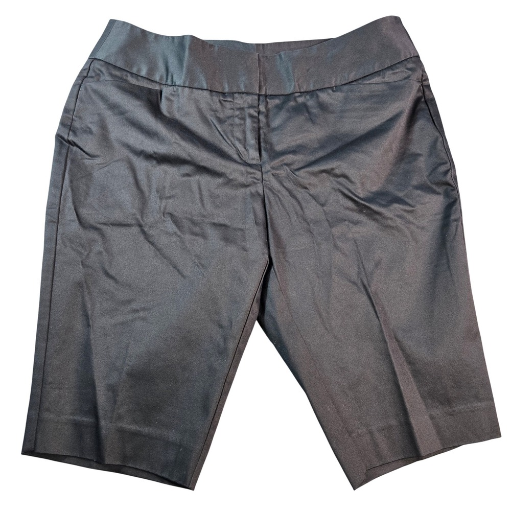 Worthington Modern Fit Black Bermuda Shorts Womens 8 Cotton Nylon Stretch 0667